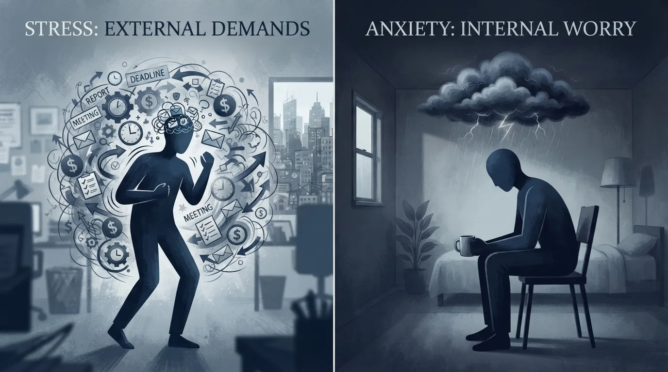 Anxiety vs. Stress: Similar Feelings, Different Causes