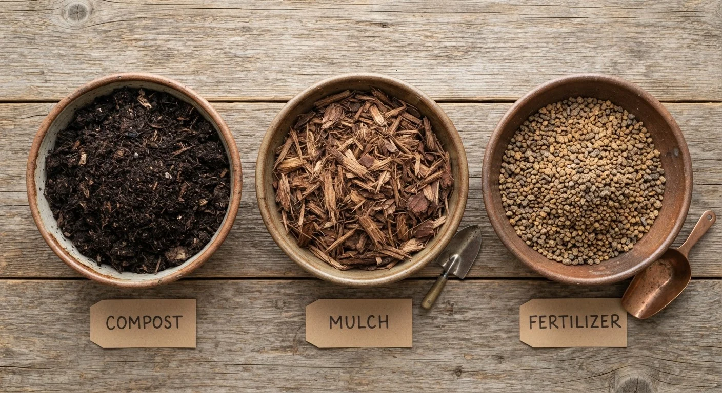 Compost, Mulch, and Fertilizer: Knowing When to Use Each