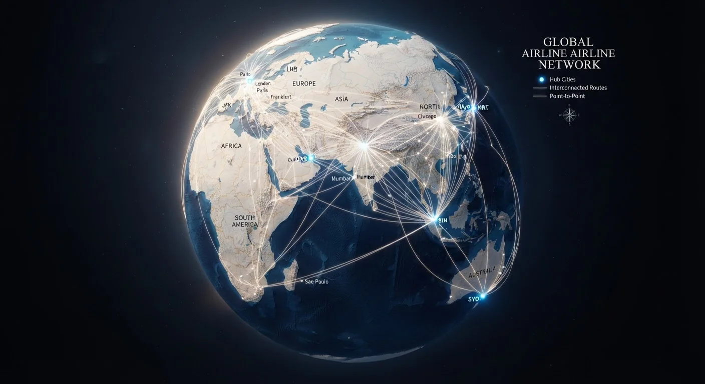 Reading Airline Route Maps: Hub-and-Spoke vs. Point-to-Point Networks