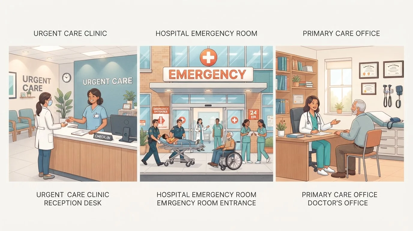 Urgent Care, Emergency Room, or Primary Care: Choosing the Right Setting