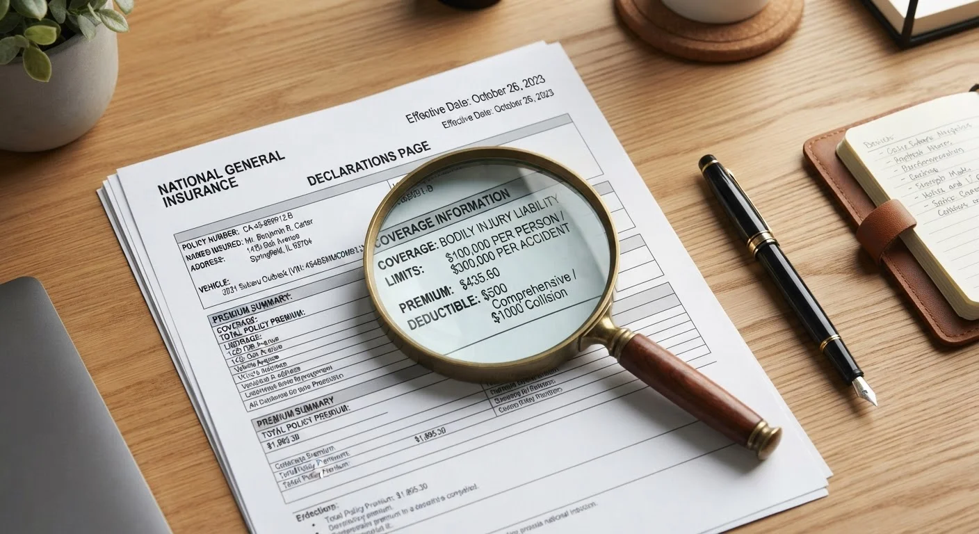 What an Insurance Declarations Page Tells You at a Glance